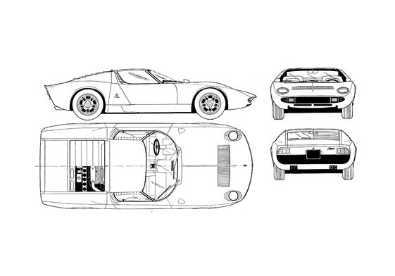 Lamborghini miura blueprint